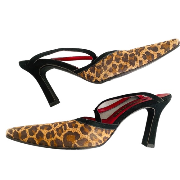 Cianni Made in Spain Vintage Animal Print Pointed Toe Heel 6.5 - Picture 4 of 5